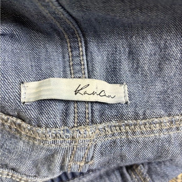 KanCan Distressed Short Overalls Size M Medium Wash - Picture 7 of 8